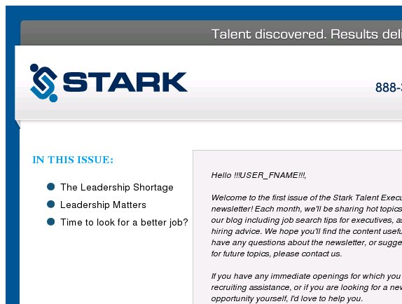  Welcome to the Stark Talent Executive Newsletter